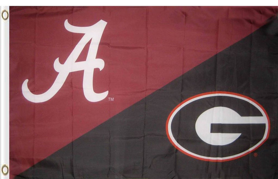 Alabama & Georgia House Divided Flag 3ftx5ft