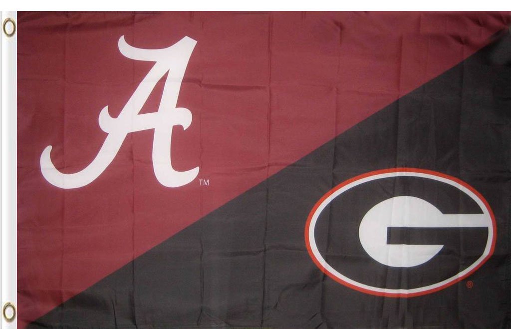 Alabama & Georgia House Divided Flag 3ftx5ft