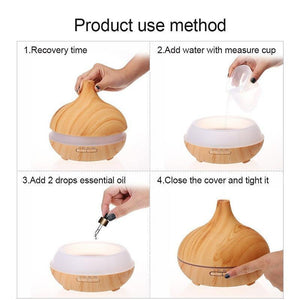 300ml Wood Grain Cool Mist Aroma Diffuser - Andredamart