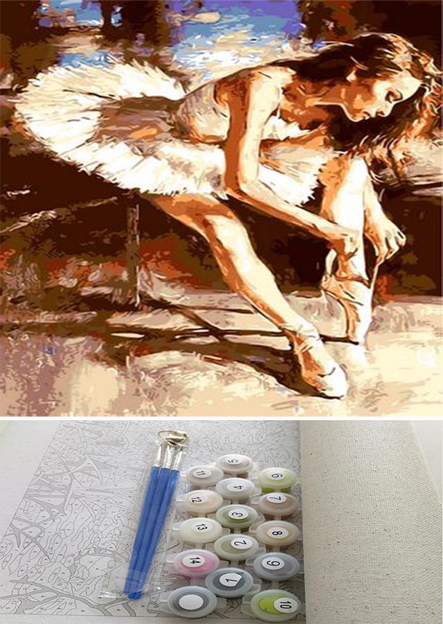 Paint It Yourself By Numbers! Beautiful Colorful Ballerina Painting (UNFRAMED) - Andredamart