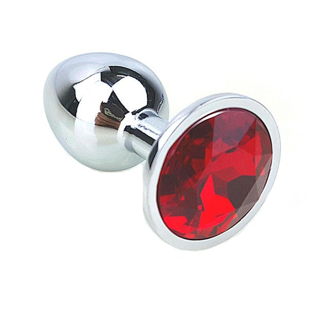 12 Colors Metal Anal Sex Toys For Women & Men,  Anal Butt Plugs + Crystal Jewelry, Booty Beads,Anal Tube, Sex Products