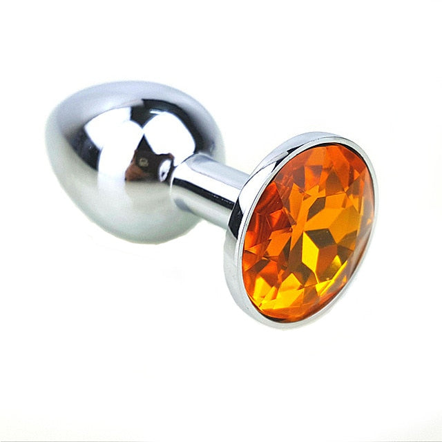 12 Colors Metal Anal Sex Toys For Women & Men,  Anal Butt Plugs + Crystal Jewelry, Booty Beads,Anal Tube, Sex Products