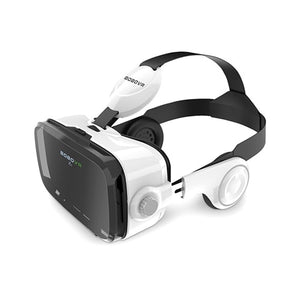 VR headset with built-in headphones