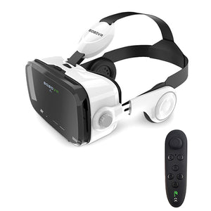 VR headset with built-in headphones