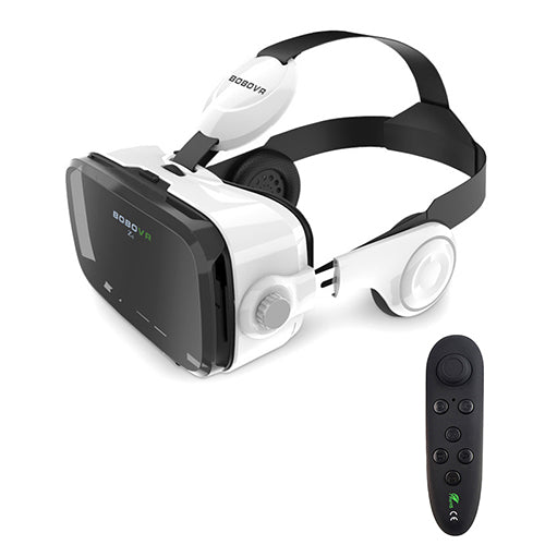 VR headset with built-in headphones