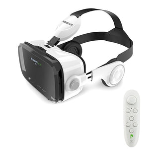 VR headset with built-in headphones