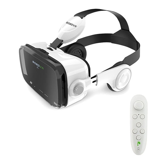 VR headset with built-in headphones