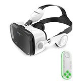 VR headset with built-in headphones