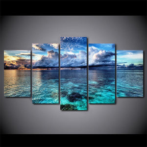 Beautiful Sea View , 5 Panel Framed Canvas Art - Andredamart