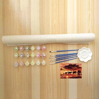 DIY Painting By Numbers - Elephants (16"x20" / 40x50cm) - Andredamart