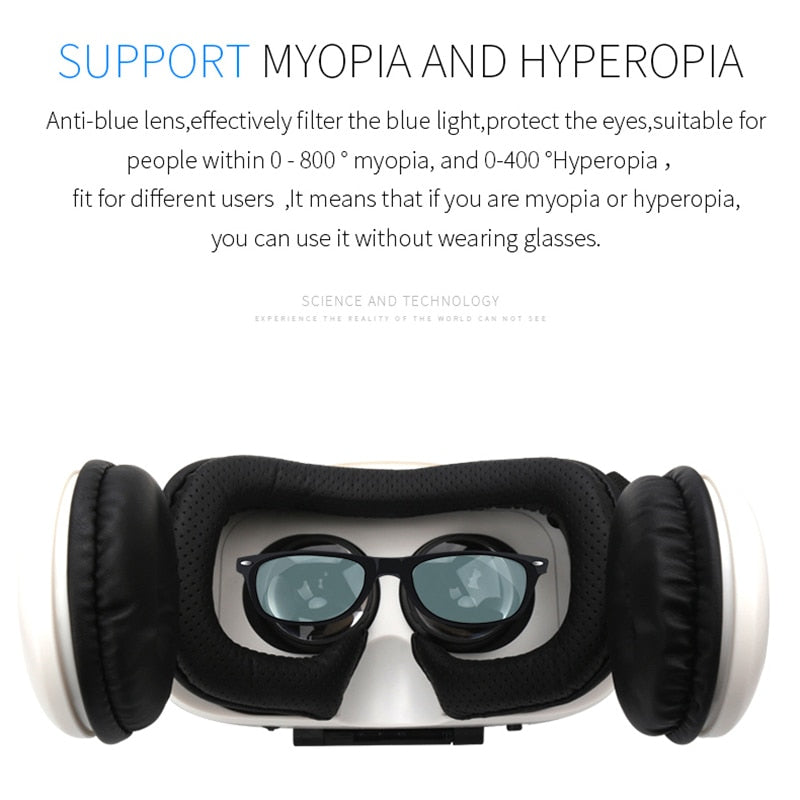 VR headset with built-in headphones