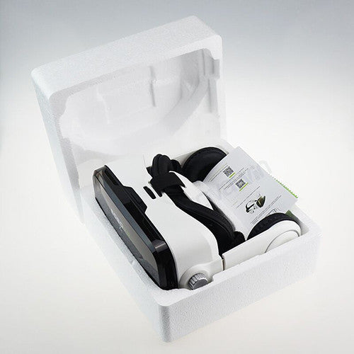 VR headset with built-in headphones
