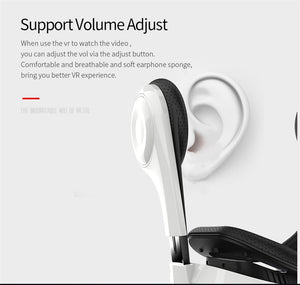 VR headset with built-in headphones