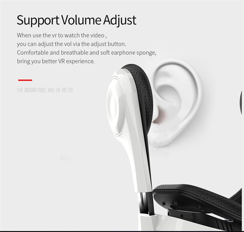 VR headset with built-in headphones