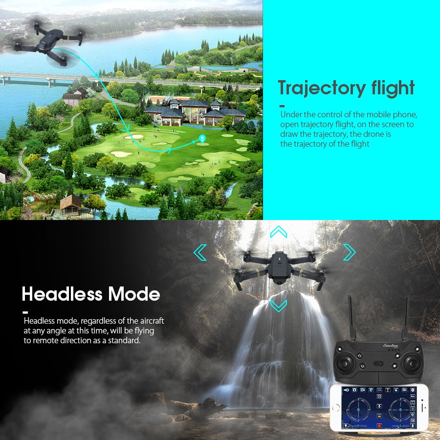 WiFi FPV Wide Angle HD Camera High Hold Mode Foldable Drone