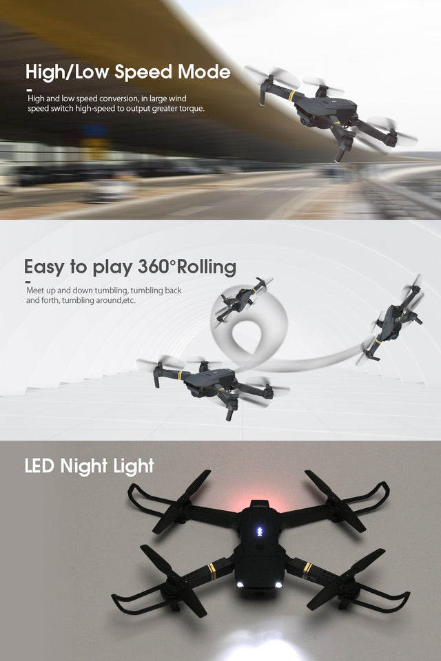WiFi FPV Wide Angle HD Camera High Hold Mode Foldable Drone