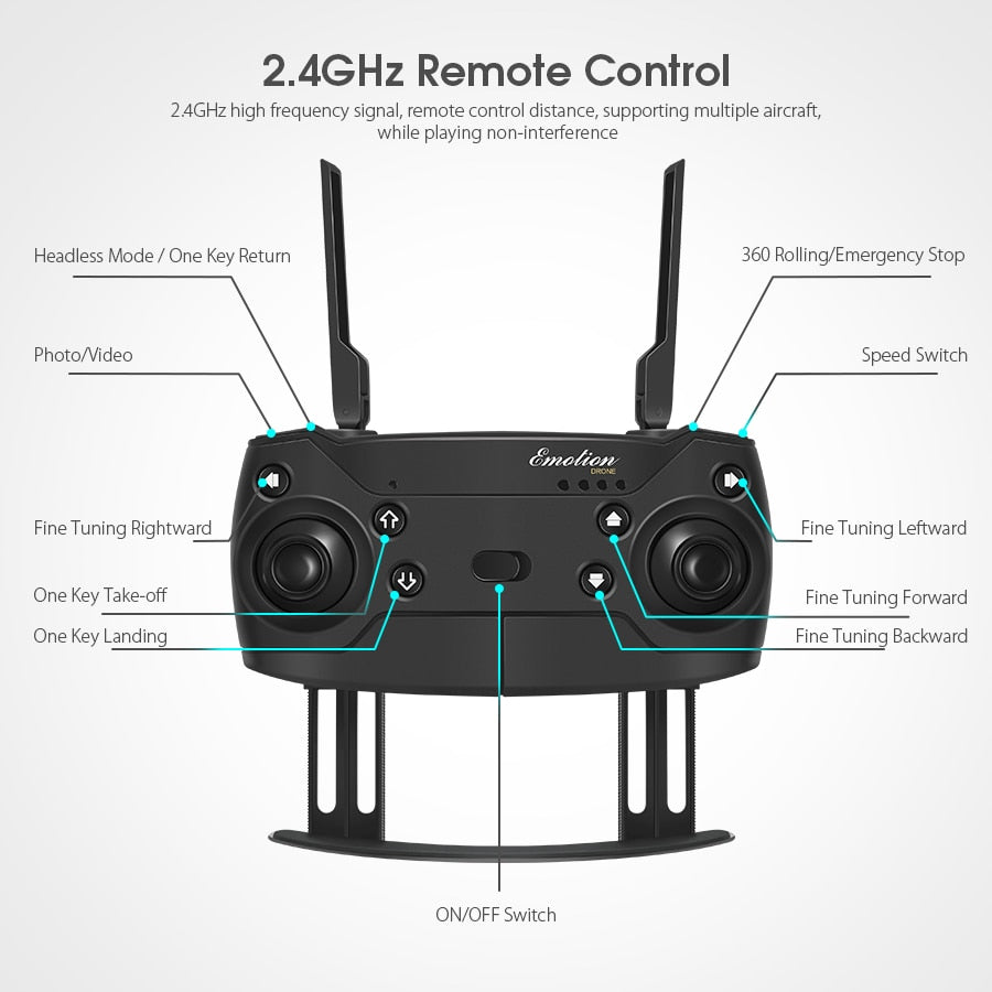 WiFi FPV Wide Angle HD Camera High Hold Mode Foldable Drone
