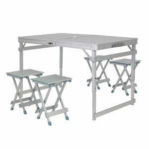 Portable Folding Camping Outdoor Picnic Party Table Garden BBQ Chairs w/4 Seats