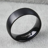 Men's Black Titanium Steel Ring 8MM Wedding Engagement Anniversary Band Size8-11