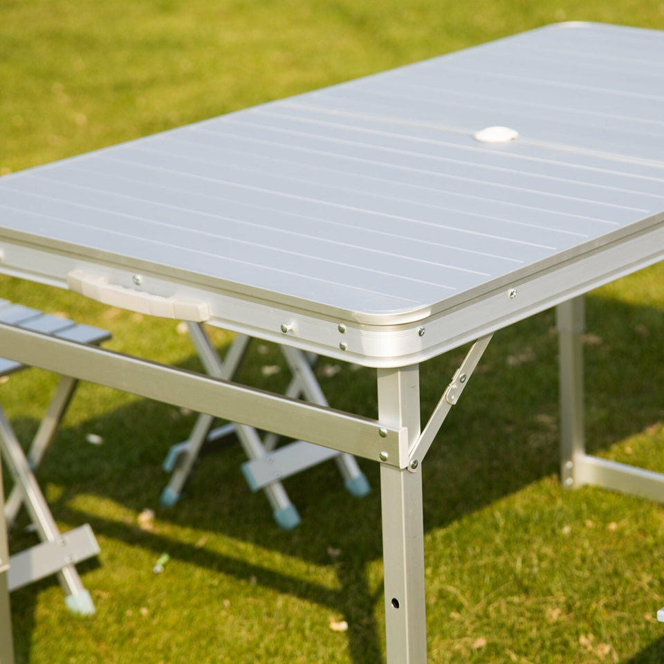 Portable Folding Camping Outdoor Picnic Party Table Garden BBQ Chairs w/4 Seats