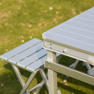 Portable Folding Camping Outdoor Picnic Party Table Garden BBQ Chairs w/4 Seats