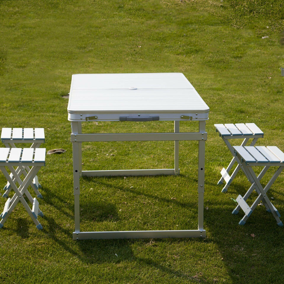 Portable Folding Camping Outdoor Picnic Party Table Garden BBQ Chairs w/4 Seats
