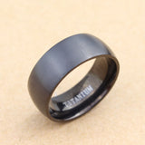 Men's Black Titanium Steel Ring 8MM Wedding Engagement Anniversary Band Size8-11